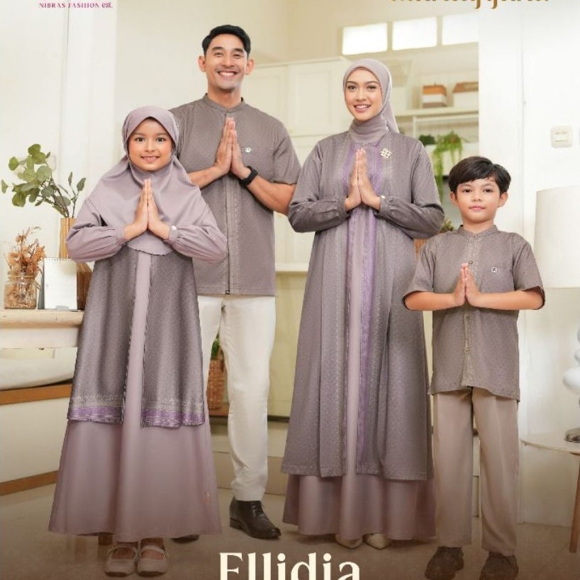 SARIMBIT NIBRAS 2027 ELLIDIA MAUVE FAMILYSET LEBARAN 2027 BAJU COUPLE KELUARGA