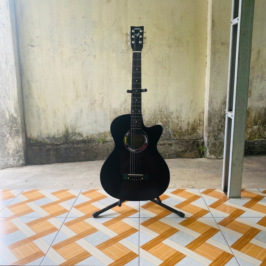 GITAR AKUSTIK YAMAHA PEMULA BONUS PICK FREE PACKING KAYU