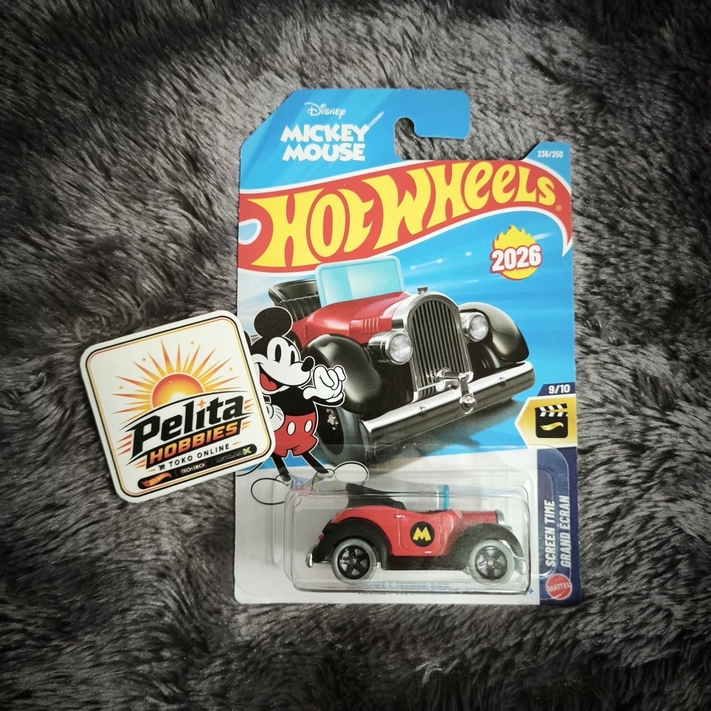 Hot Wheels Mickey Mouse Car Merah Disney HW Screen Time 2026 Diecast 1:64 Original Mattel