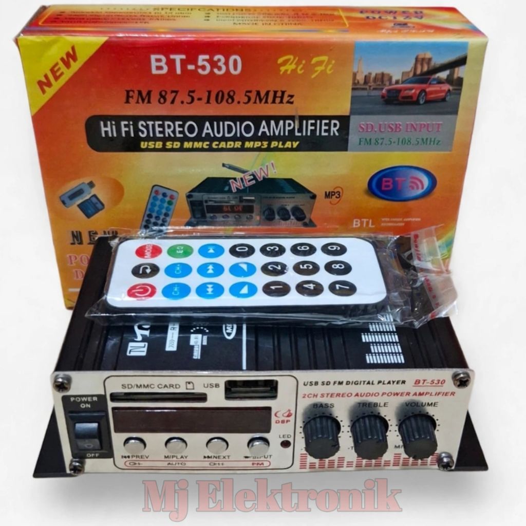 Amplifier Bluetooth TeLi BT-530 2 Chanel Ampli Mini 12Volt