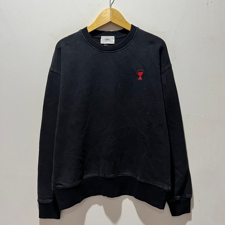 Crewneck AMI Alexandre Mattiussi De Coeur Classic Black / Sweatshirt AMI