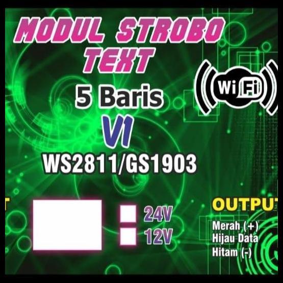 GRATIS ONGKIR MODUL STROBO RUNNING TEXT 5 BARIS V1 12VOLT DAN 24VOLT