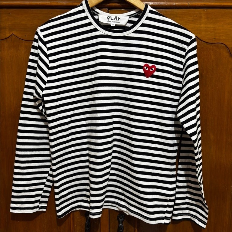 Kaos Stripe Brand Play Comme Des Garcons Cdg