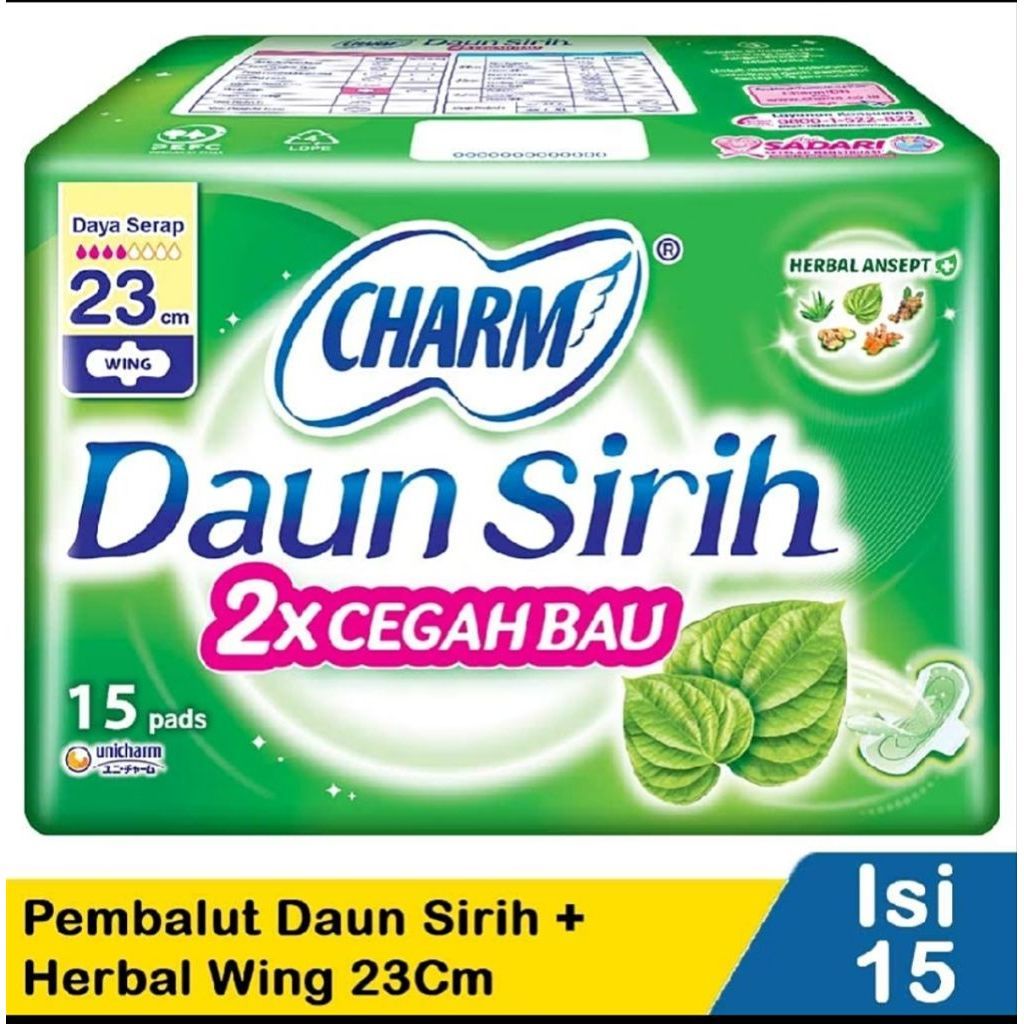 CHARM PEMBALUT Daun Sirih Herbal Ansept+ Wing