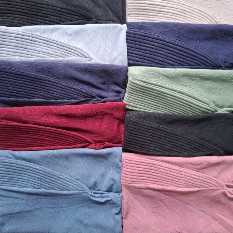 Bergo Kerudung Instant Minang Jaguar Emboss Premium Motif Bunga Pad | 5 Pcs | 10 Pcs | 20 Pcs (1 kod