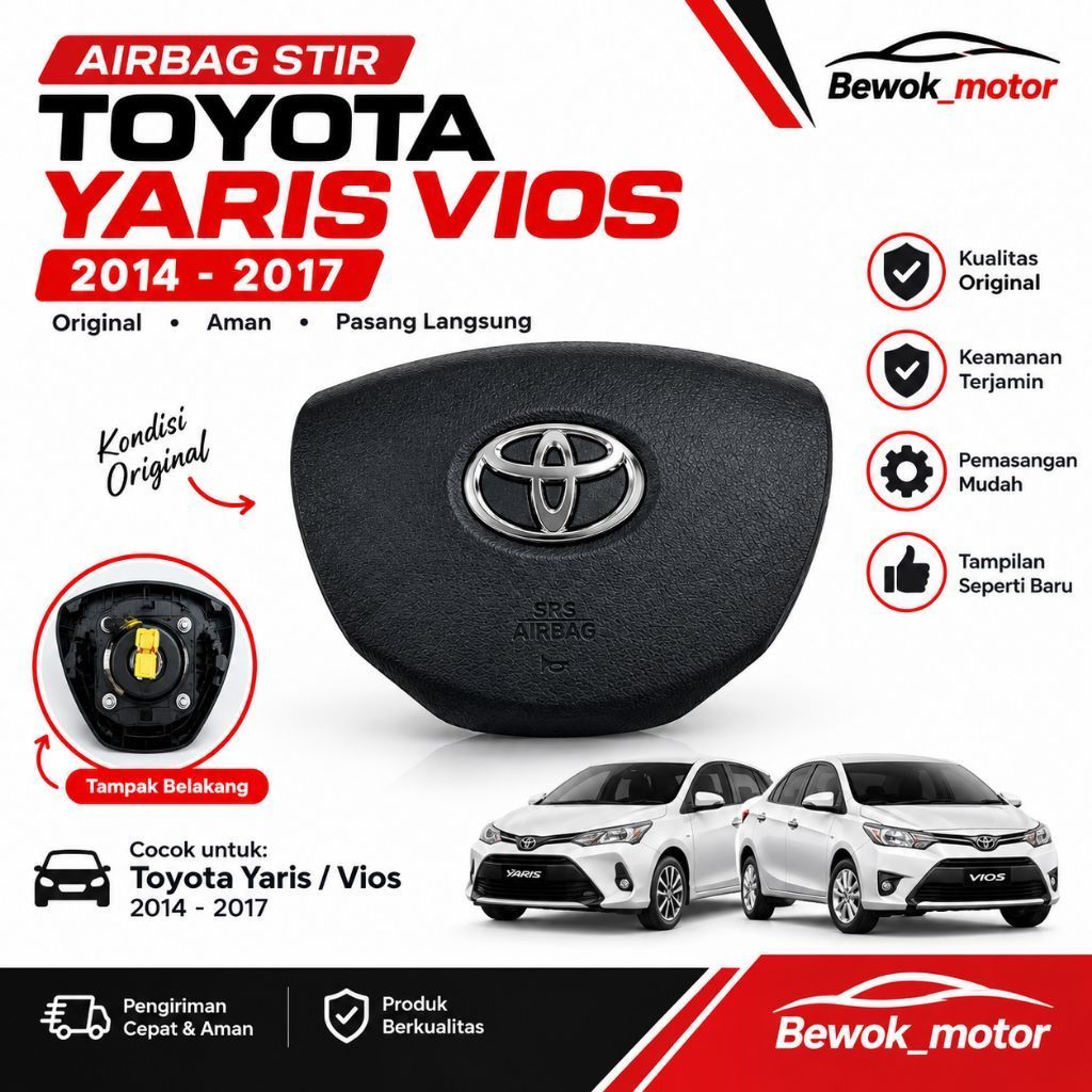 airbag stir yaris vios 2014-2017 original