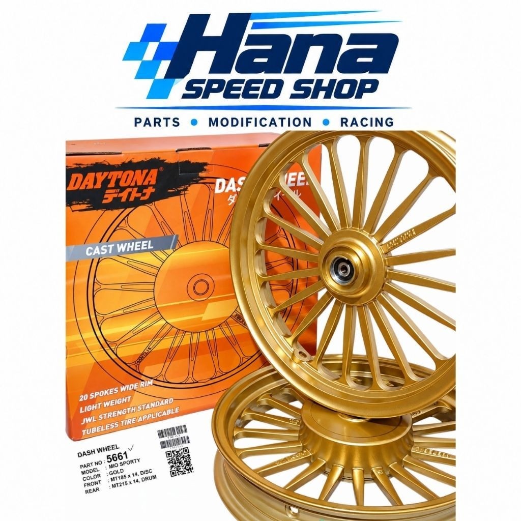 VELG RACING DAYTONA MIO PALANG 20 GOLD RING 14 VELG MOTOR YAMAHA MIO