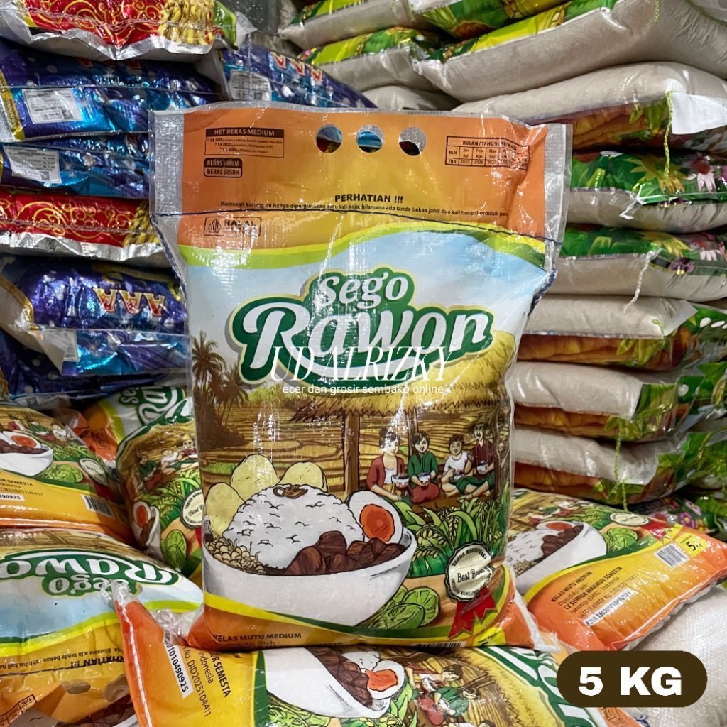 (5 kg) Beras Cap Rawon 5kg - Beras Wangi 5Kg, Aroma Wangi, Kualitas Premium, Tahan Lama