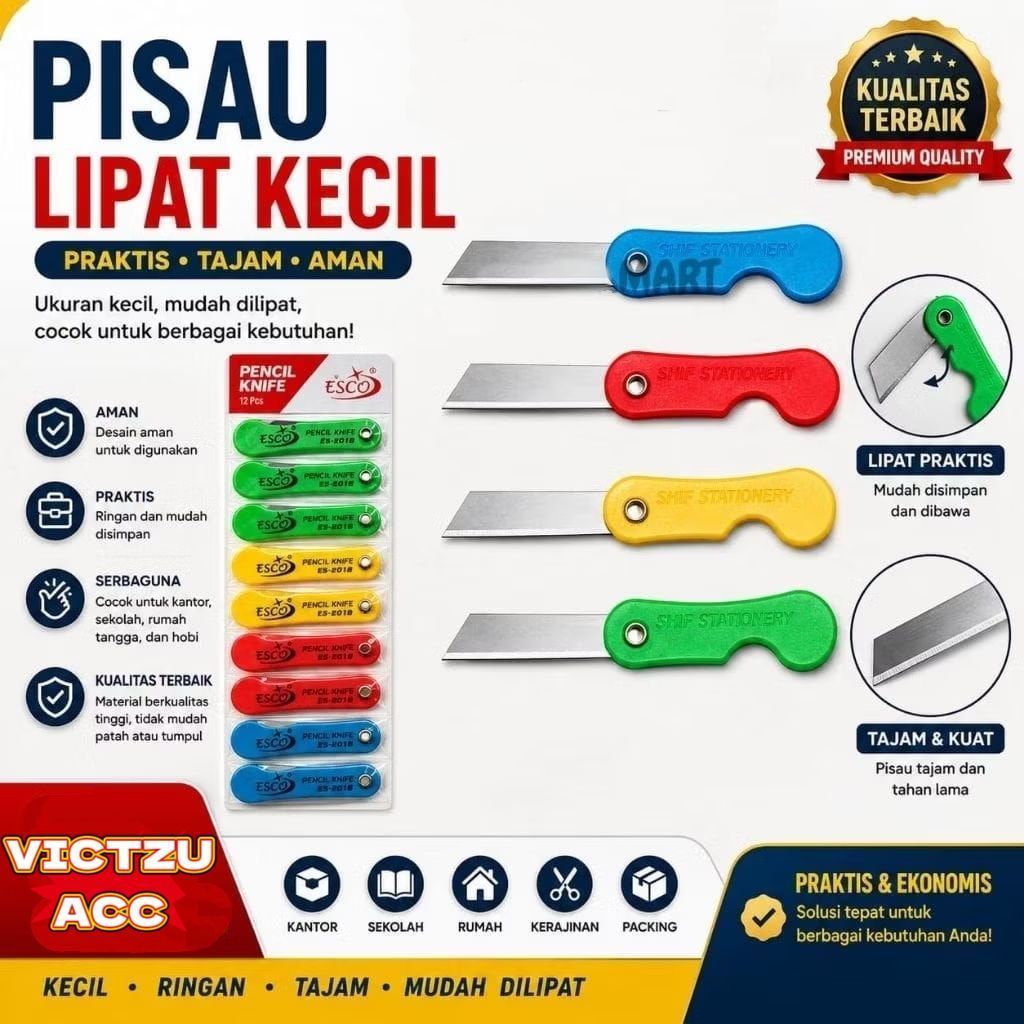 CUTTER LIPAT MINI / BESAR Pisau Lipat Mini Tajam Serbaguna