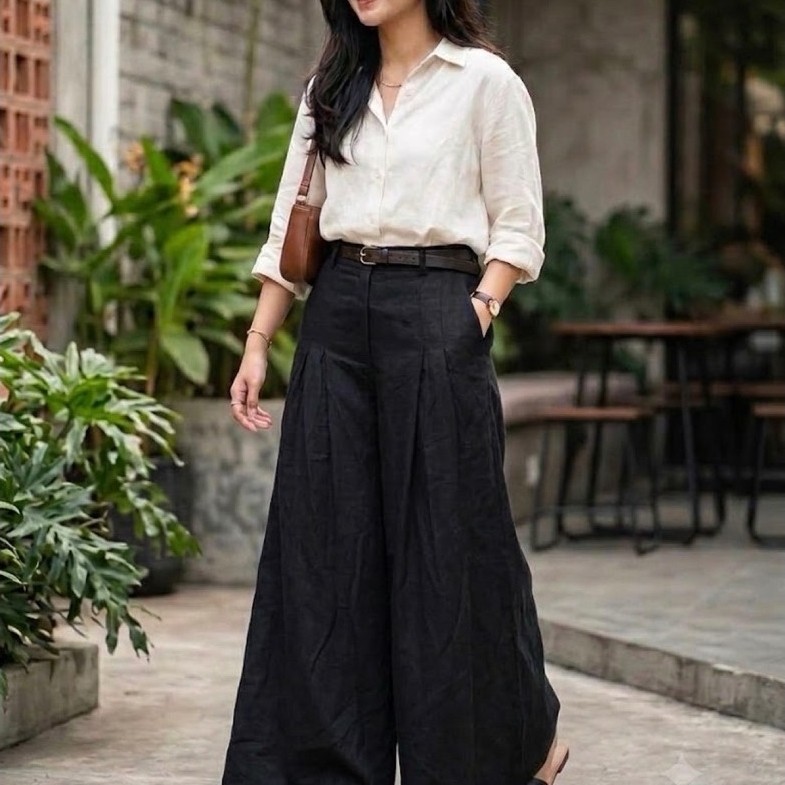 DZMO-MASION | celana kulot linen rami premium jumbo