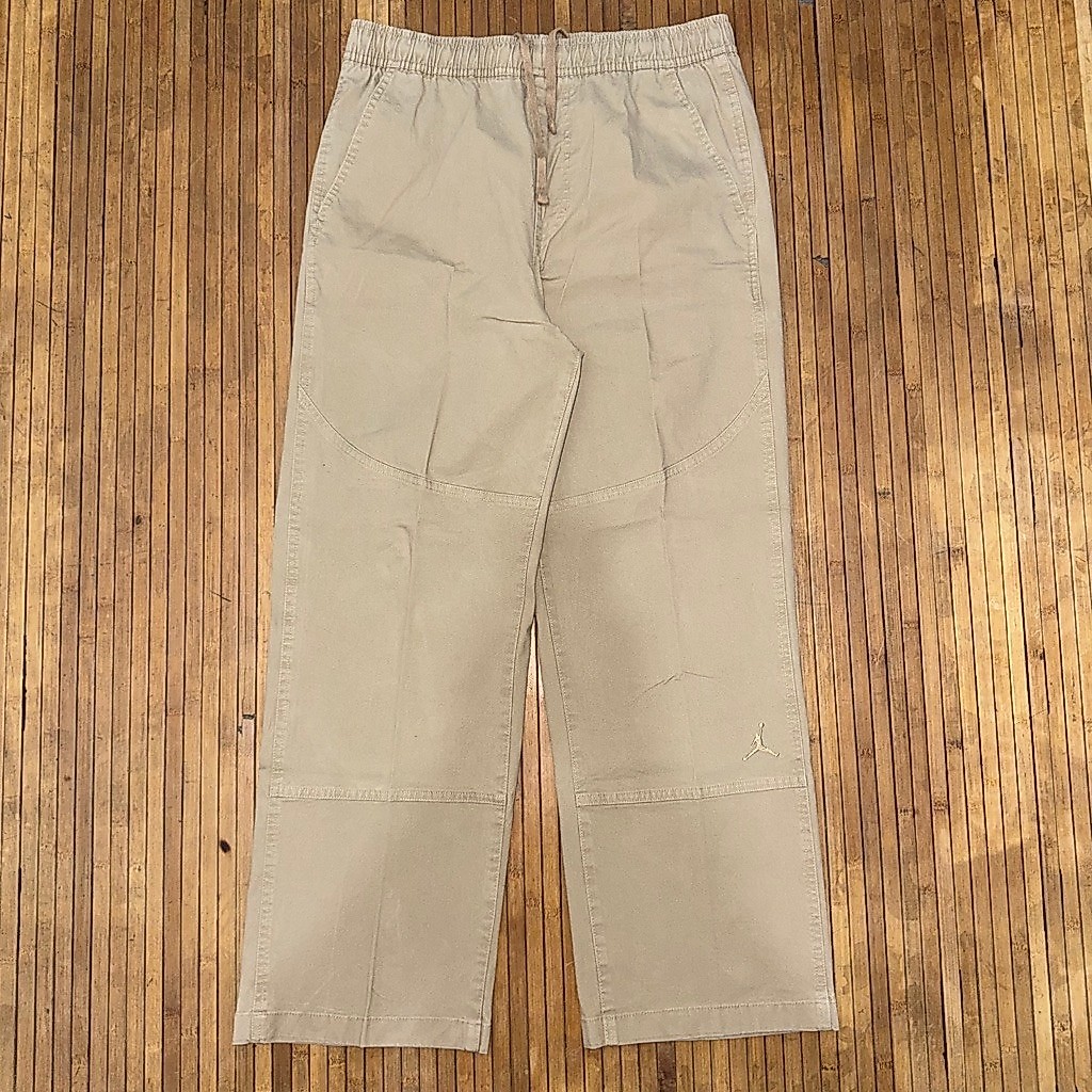 NIKE AIR JORDAN CASUAL DOUBLE KNEE BROWN EMBROIDERY LOGO WOVEN TROUSERS PANTS