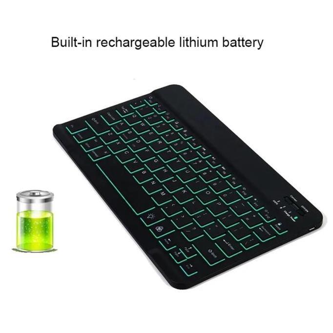 Axinaboyna - Keyboard Bluetooth Wireless Backlight Lampu Warna Warni