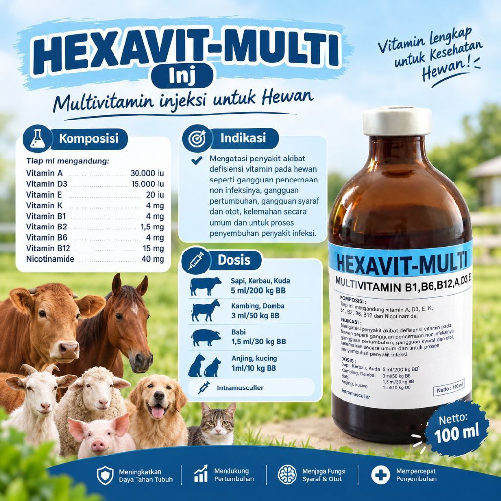 HEXAVIT - MULTI Inj / Multivitamin Injeksi Obat Hewan
