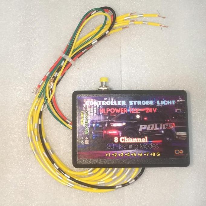 MODUL STROBO LIGHT BAR BLITZ PJR HIGH POWER 12V 24V 8 CHANNEL 30 MODE KEDIP