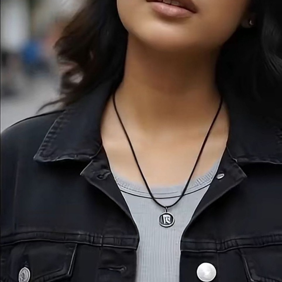 Kalung Dan Gelang Tali Korea Inisial Huruf Namamu Bahan Epoxy Bulat Hitam Gold