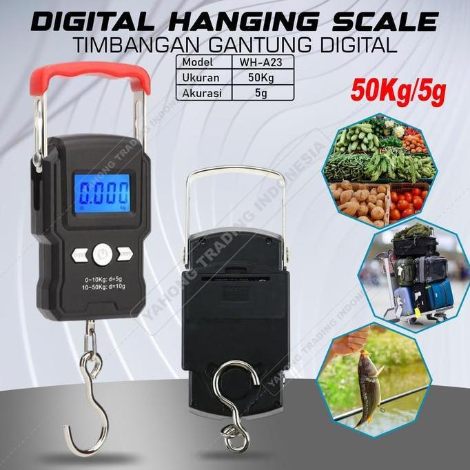 PARAADIZE Timbangan Gantung Digital Buah Sayur Hewan Sembako Beras 50kg