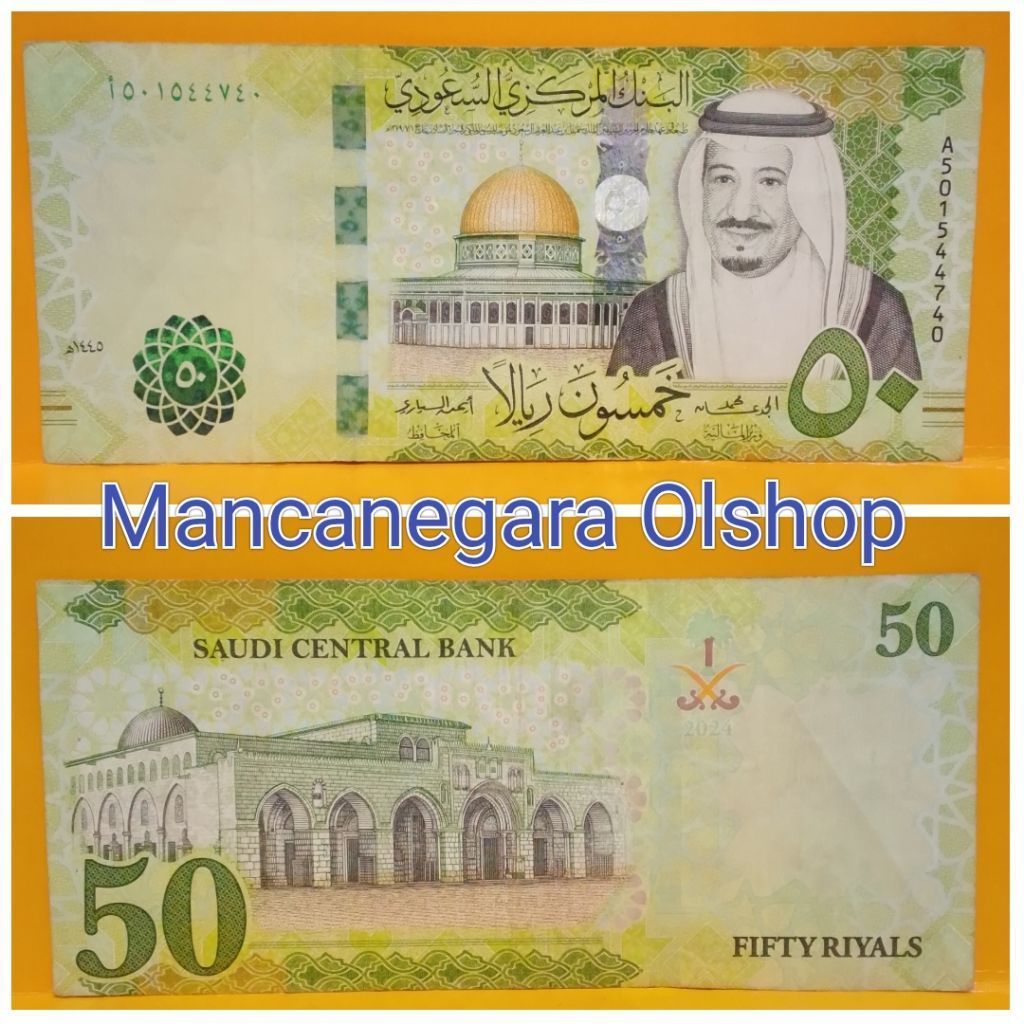 Mancanegara Uang Arab Saudi 50riyal VF untuk Mahar dan Numismatik Sesuai Foto