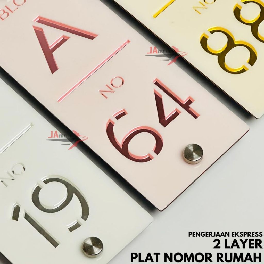 PAPAN NOMOR RUMAH AKRILIK CUSTOM AESTHETIC 2 LAYER / NOMOR RUMAH AKRILIK CUSTOM / PLAT NOMOR RUMAH A