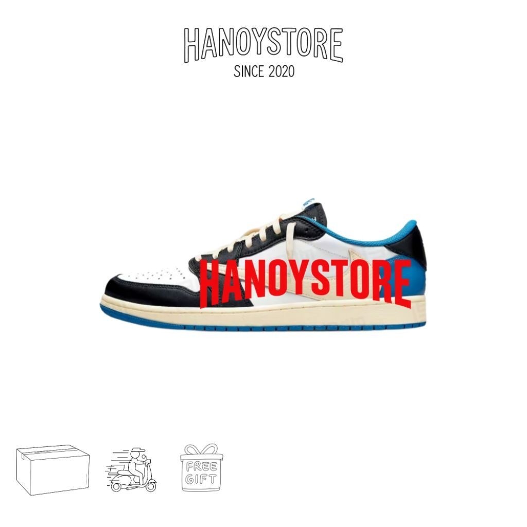 HANOYSTORE Sneakers Pria Series Travis Scott x Fragment Design Low Black Blue