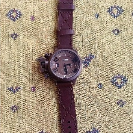 Jam Tangan Pria Welder K-24 Chronograph Brown Dial Leather Strap No. 00954
