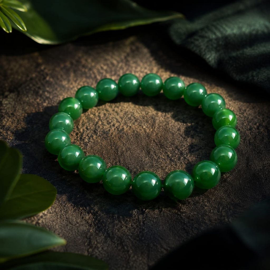 Gelang Batu Giok Nephrite Jade Asli Aceh Bulat