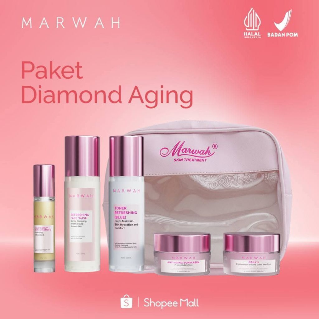ORIGINAL MARWAH PAKET ANTI AGING SKINCARE BRIGHT ACNE ATT TREATREE SPECIAL OILY SKINCARE AGING SPECI
