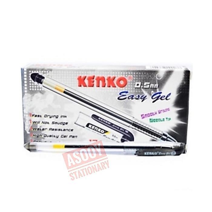 Pulpen / Pen Easy gel KENKO Hitam Merah Tinta Stationery