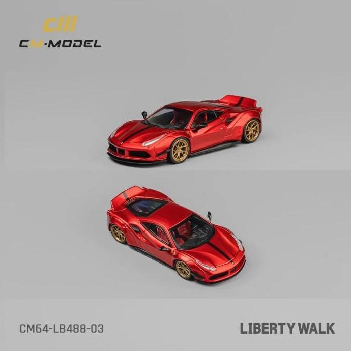 CM64-LB488-03 CM Model 1/64 LBWK Ferrari 488 Widebody Metallic Diecast Mobil