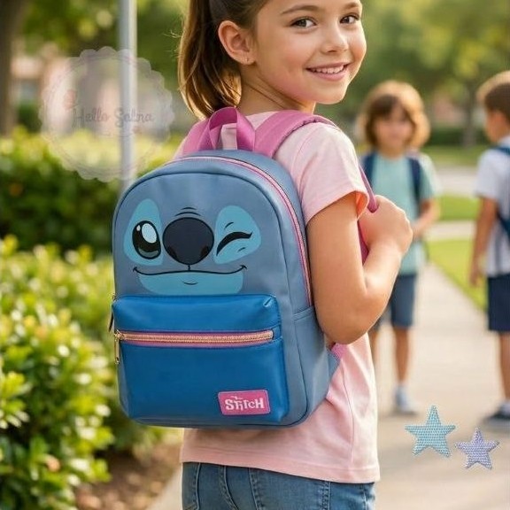 TAS RANSEL MINI DISNEY MOTIF STITCH, MINI BACKPACK DISNEY STITCH