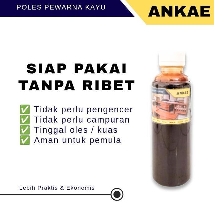 Poles Pewarna Kayu Siap Pakai Waterbased 250ml Cat Plitur Kayu Bambu Rotan Triplek Politur Pintu Jen
