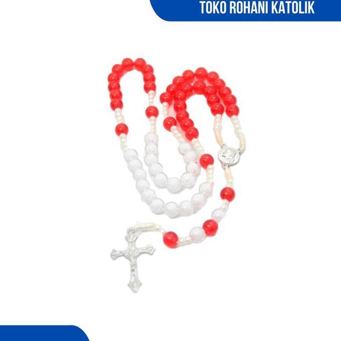 DOVEGIRL ROSARIO MERAH PUTIH / KALUNG ROSARIO / ROSARIO MURAH / ROSARIO KALUNG