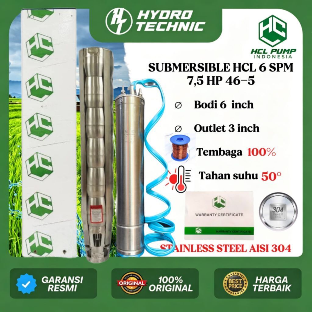SUBMERSIBLE HCL 7,5 HP 46-5 3 PHASE ORIGINAL HCL