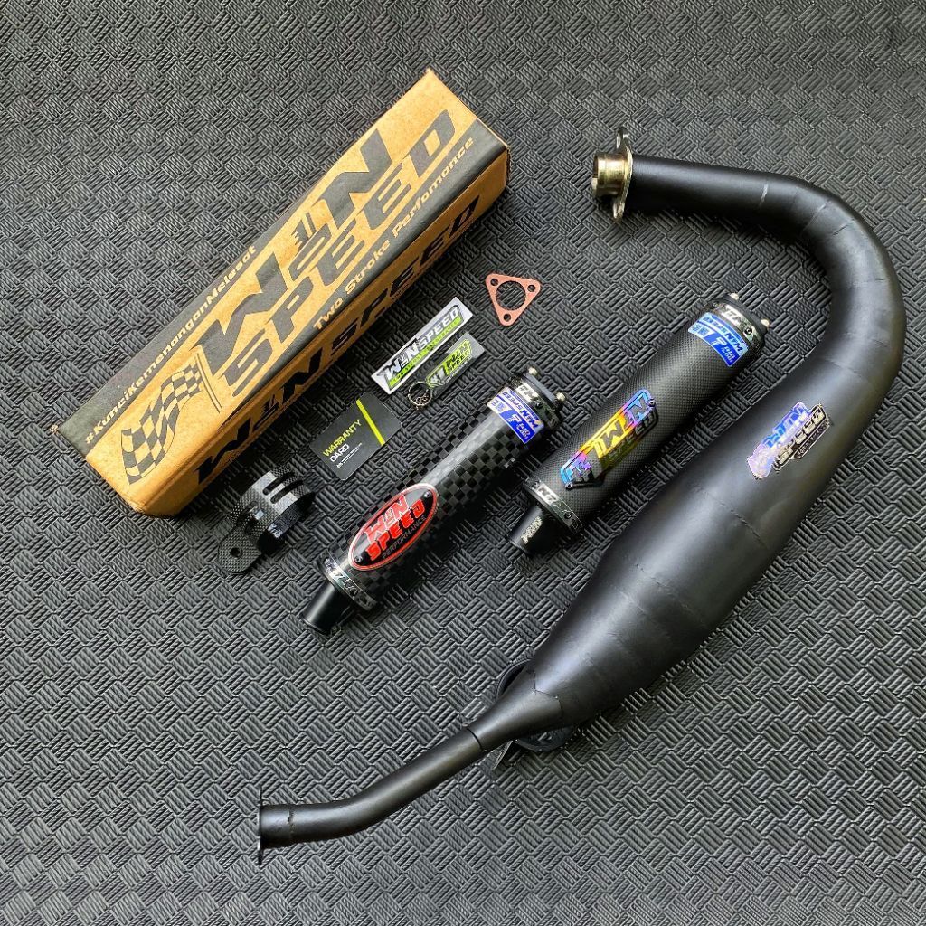 knalpot kolong pdk RX king silincer karbon Chamber galvanis hitam original Winspeed