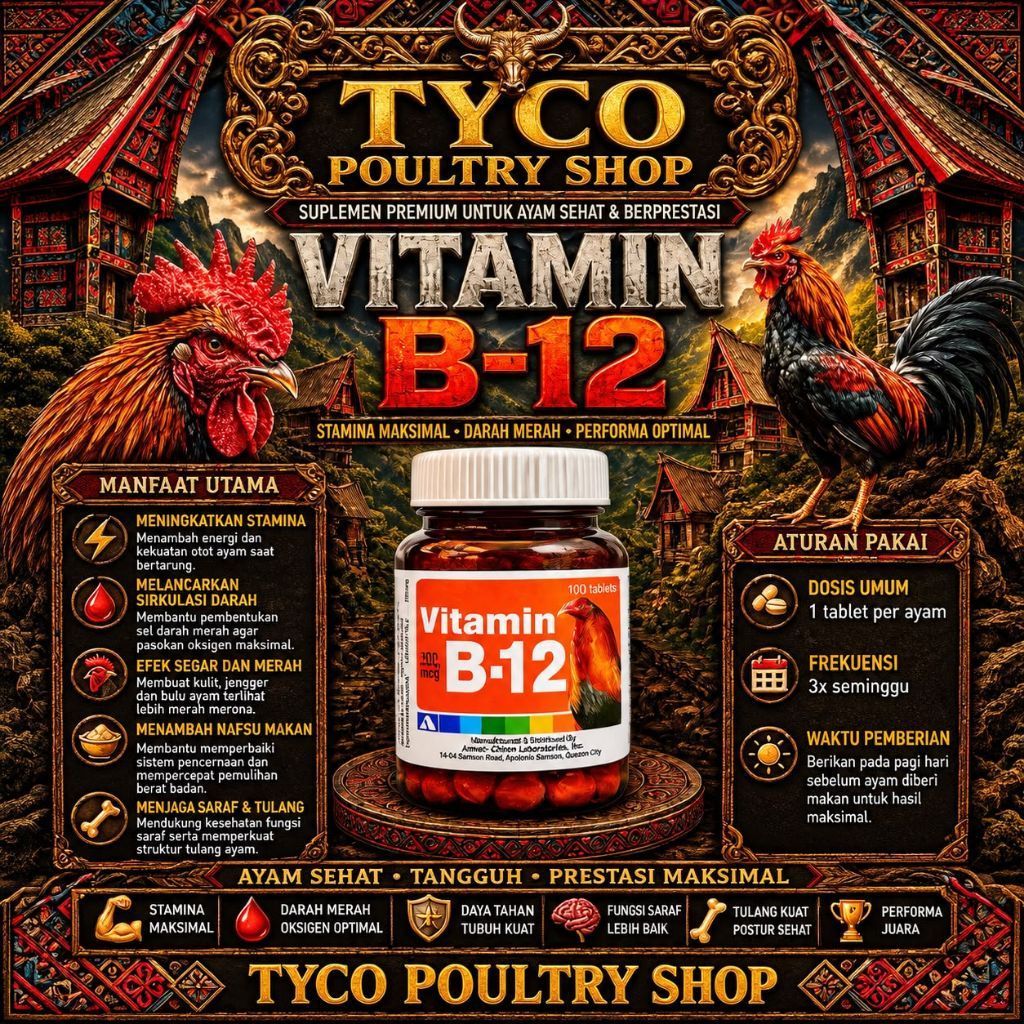 ARVET VITAMIN B-12 (100 TABLETS) Vitamin Ayam