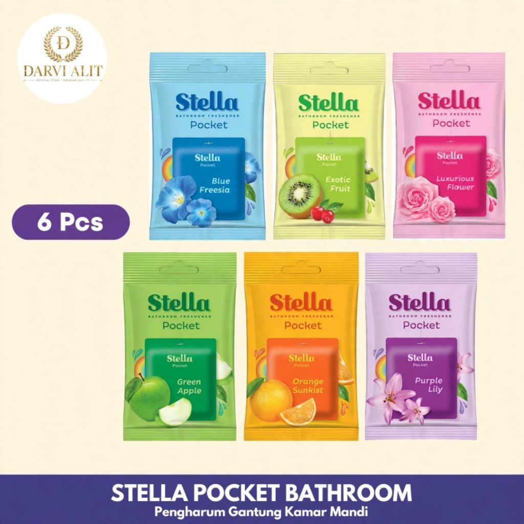 Stella Pocket Bathroom 10gr - Slim Gel Technology, Aroma Segar, Tahan Lama