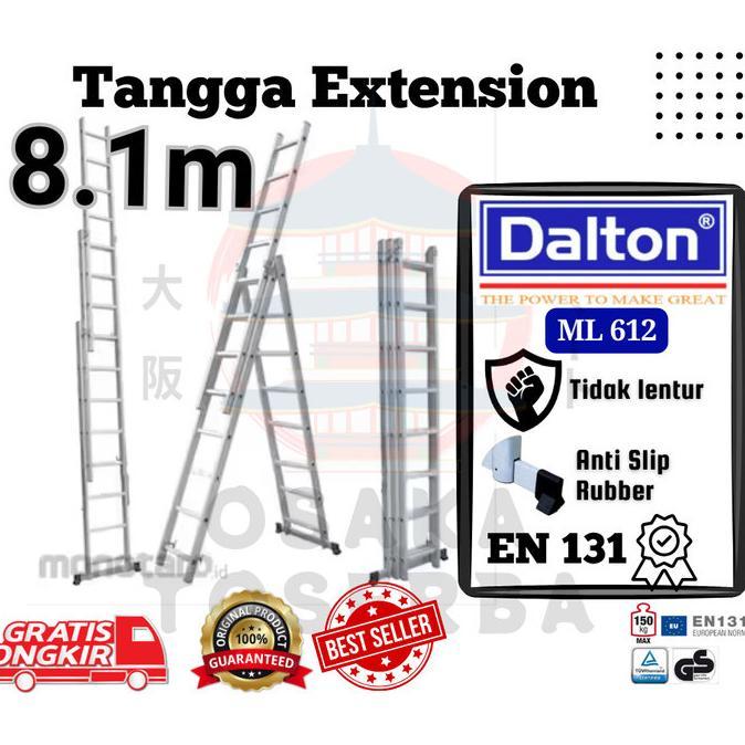 Tangga Lipat Extension 8 meter DALTON - Tangga Aluminium Extension 8 meter ML 612 Tangga PLN