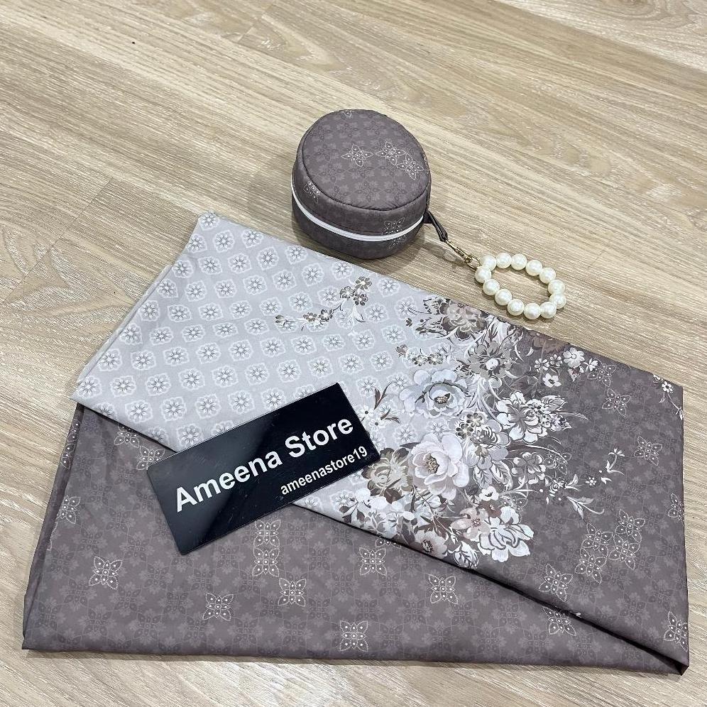 Ameena Mutiara - Mukena Dewasa Travel Mini Parasute Korea Tas Bulat Mutiara LaserCut