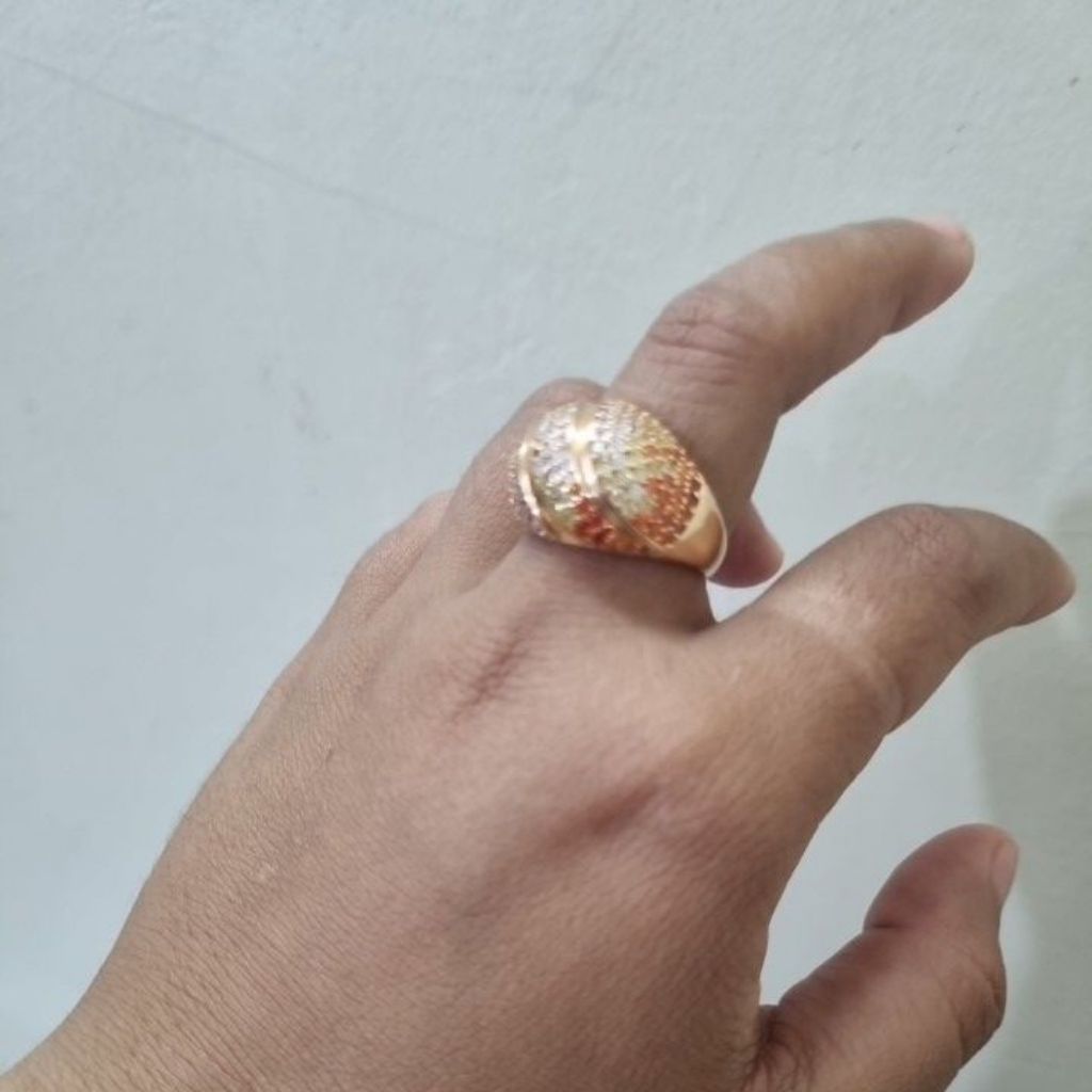 cincin batu orange bt putih emas kadar 8karat size 18 tokoemasmelatikediri