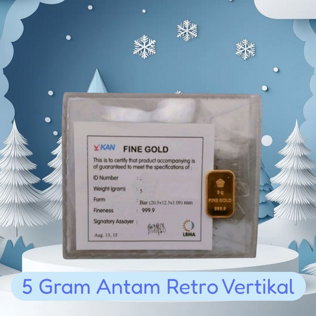Logam Mulia Emas 5 Gram Antam Retro Vertikal