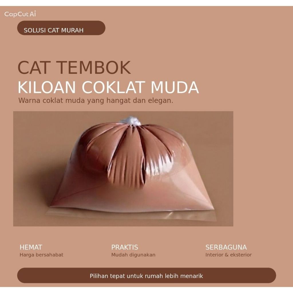 Cat tembok kiloan 1kg cat dinding termurah warna coklat