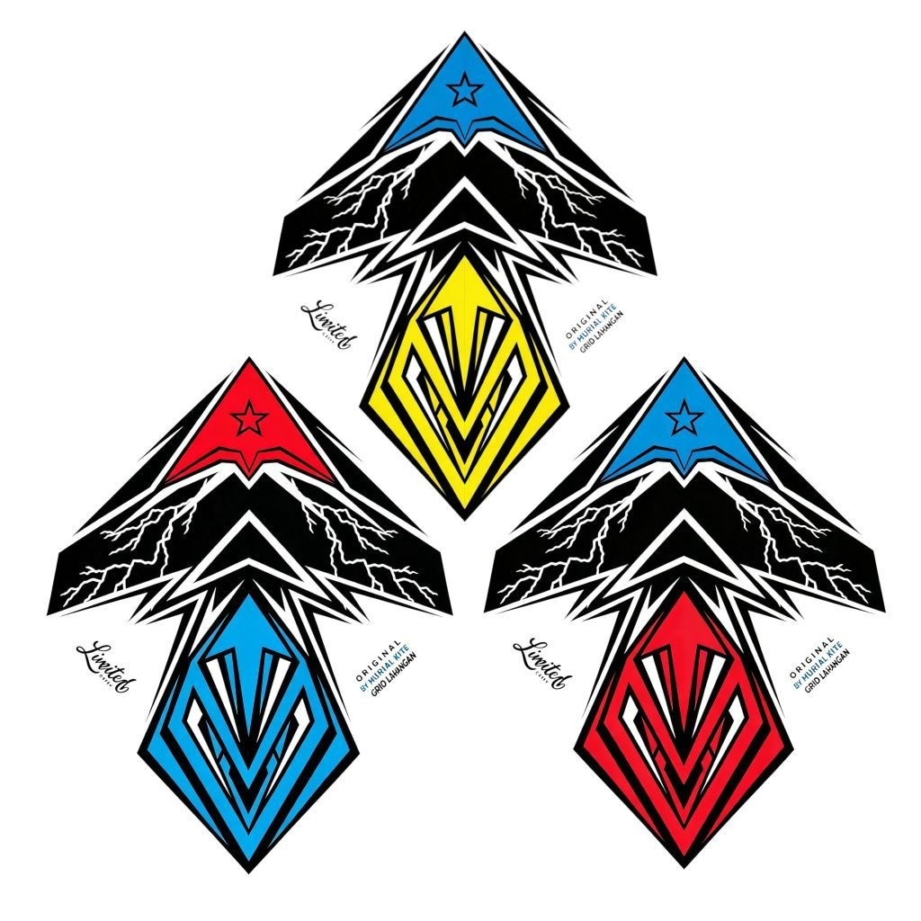 Kertas 2 warna Motif besar ganteng gahar layangan sukhoi