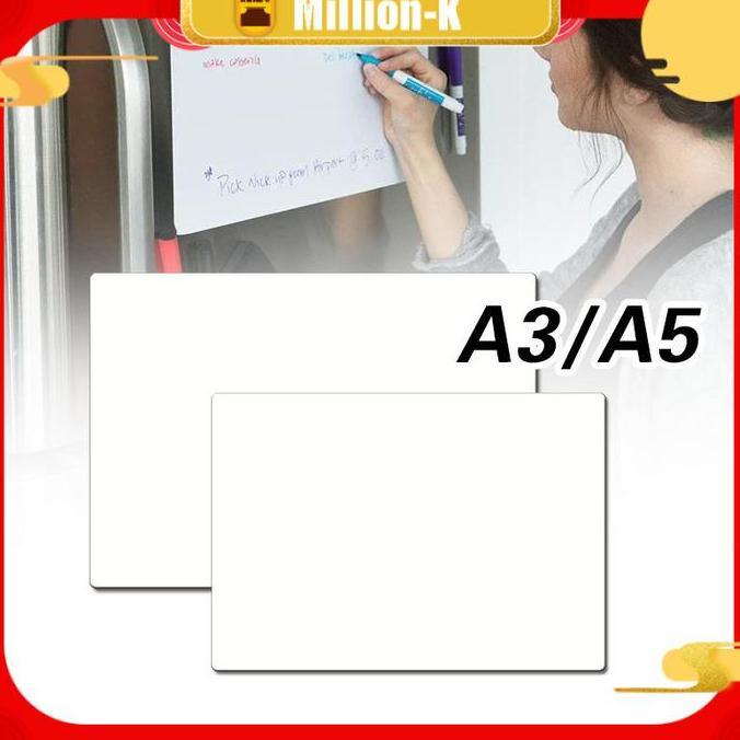 New - A3 A5 Magnetic White Board / Magnet Papan Tulis / Polos Magnet Lembaran