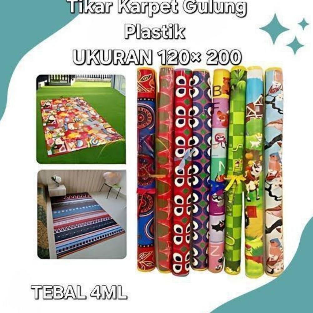 TSB (TIKAR GULUNG) Tikar Karpet Gulung Plastik Ukuran 120200MOTIF RANDOM