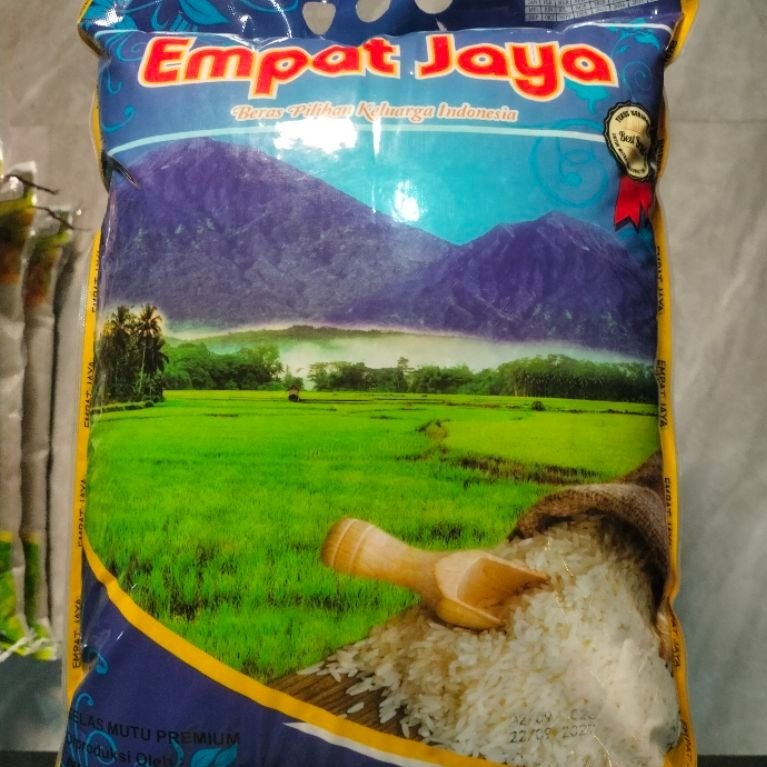 Beras Empat Jaya Premium 5kg Pulen Putih Bersih