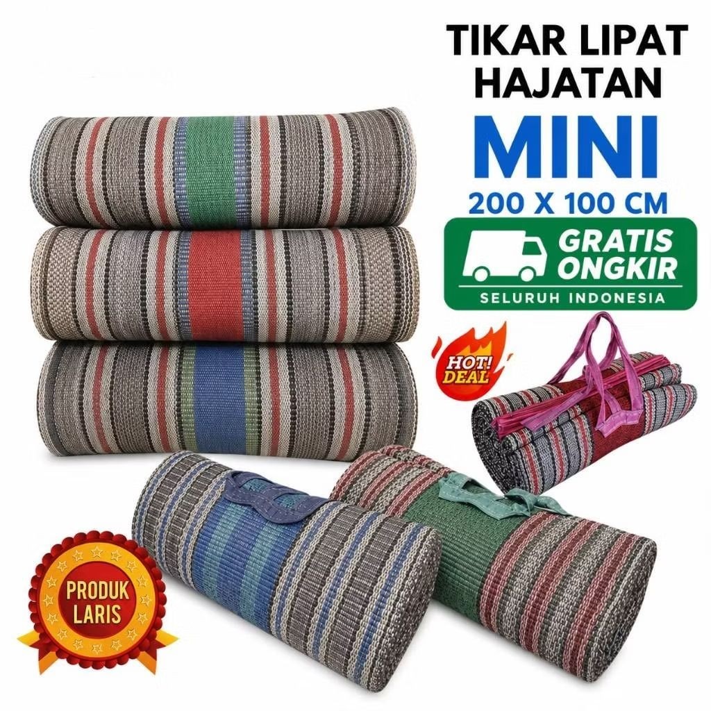 Tikar lipat kecil/tikar tenun benang ukuran 2m x 1m PROMO Murah