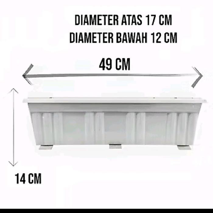 Ready pot panjang plastik / pot putih panjang / pot tanaman / pot plastik