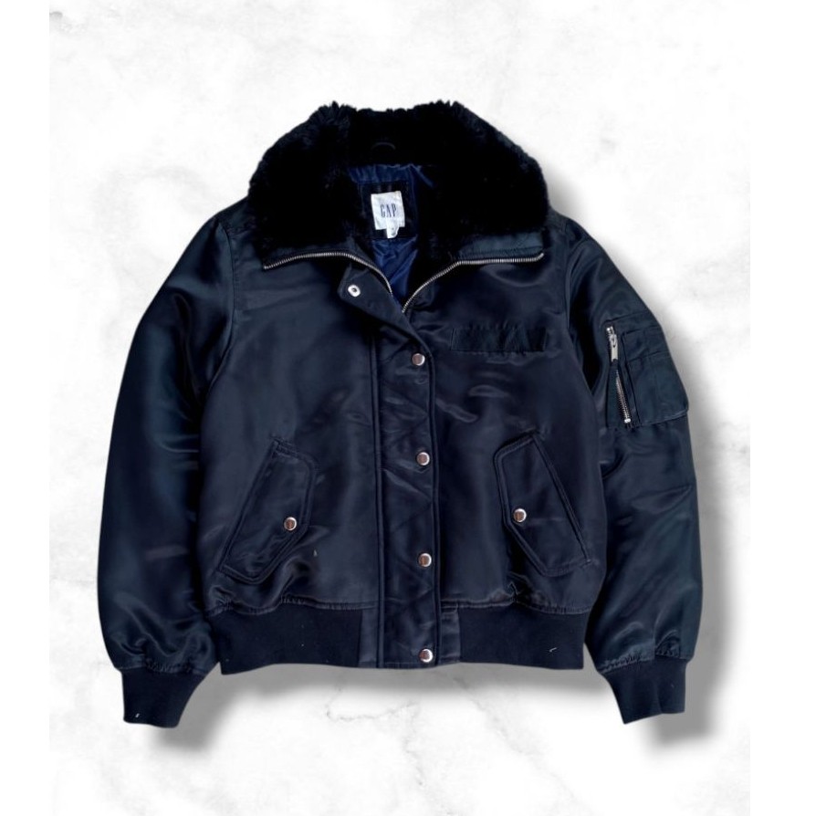 GAP Bomber Sherpa Satin Jacket Women