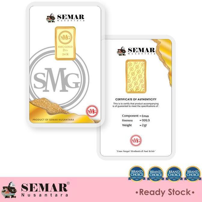 Terlaris Logam Mulia Smg Gold Press 2Gram Emas Batangan Semar Nusantara