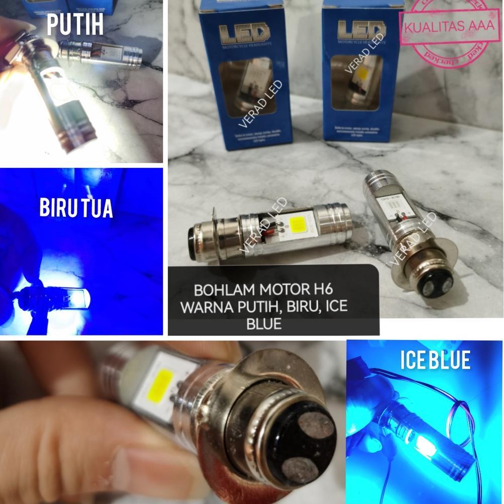 Best Seller Lampu Led Utama Depan 2Led Motor Bebek Dc Matic Soket H6 Led 2 Sisi Pnp Putih Biru Ice B