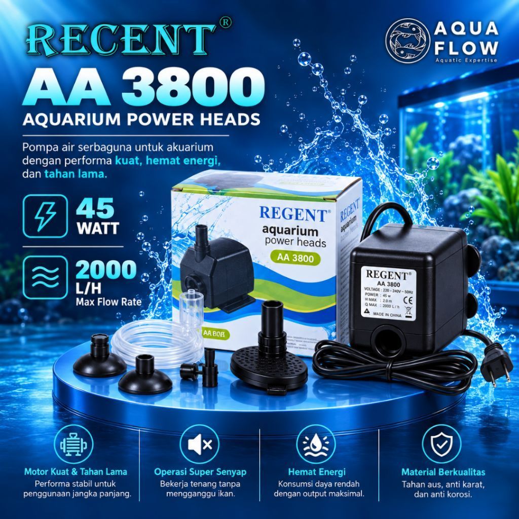 Pompa Aquarium Recent AA 3800 2000 L/H 45W / Pompa Kolam / Pompa Aquarium